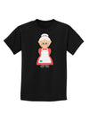 Cute Mrs Santa Claus Christmas Childrens Dark T-Shirt-Childrens T-Shirt-TooLoud-Black-X-Small-Davson Sales