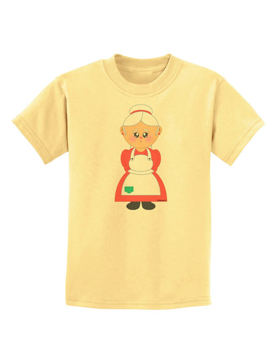 Cute Mrs Santa Claus Christmas Childrens T-Shirt-Childrens T-Shirt-TooLoud-Daffodil-Yellow-X-Small-Davson Sales