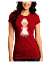 Cute Mrs Santa Claus Christmas Juniors Crew Dark T-Shirt-T-Shirts Juniors Tops-TooLoud-Red-Juniors Fitted Small-Davson Sales