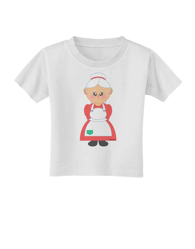 Cute Mrs Santa Claus Christmas Toddler T-Shirt-Toddler T-Shirt-TooLoud-White-2T-Davson Sales