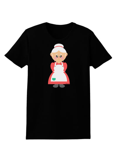 Cute Mrs Santa Claus Christmas Womens Dark T-Shirt-TooLoud-Black-X-Small-Davson Sales