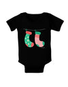 Cute Mrs and Mrs Christmas Couple Stockings Baby Romper Bodysuit Dark by TooLoud-Baby Romper-TooLoud-Black-06-Months-Davson Sales