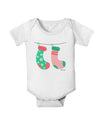 Cute Mrs and Mrs Christmas Couple Stockings Baby Romper Bodysuit by TooLoud-Baby Romper-TooLoud-White-06-Months-Davson Sales