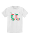 Cute Mrs and Mrs Christmas Couple Stockings Childrens T-Shirt by TooLoud-Childrens T-Shirt-TooLoud-White-X-Small-Davson Sales