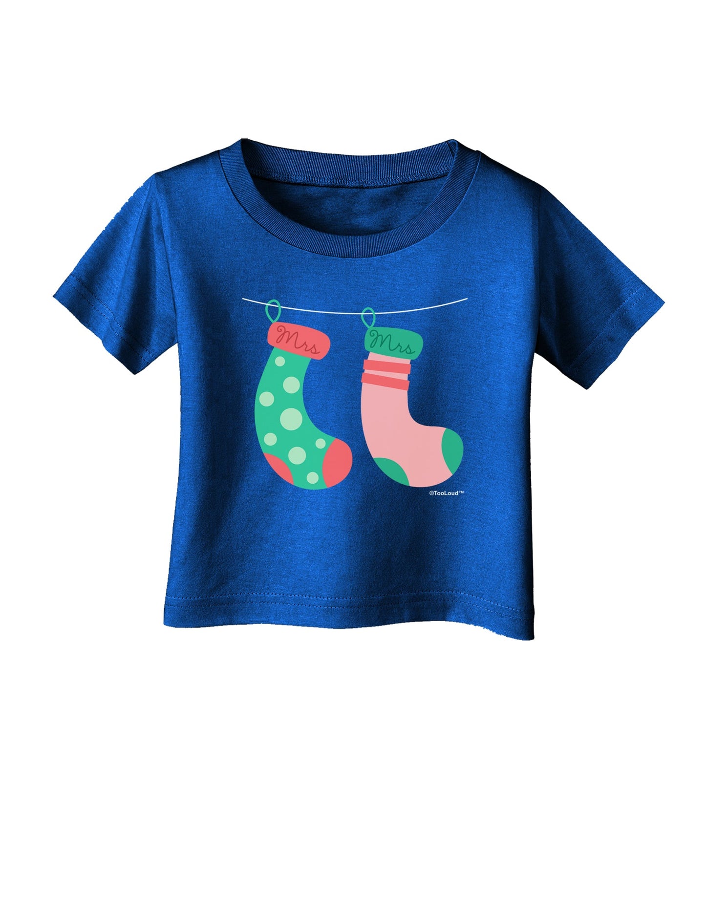 Cute Mrs and Mrs Christmas Couple Stockings Infant T-Shirt Dark by TooLoud-Infant T-Shirt-TooLoud-Red-06-Months-Davson Sales