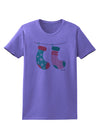 Cute Mrs and Mrs Christmas Couple Stockings Womens T-Shirt by TooLoud-Womens T-Shirt-TooLoud-Violet-X-Small-Davson Sales