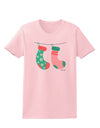 Cute Mrs and Mrs Christmas Couple Stockings Womens T-Shirt by TooLoud-Womens T-Shirt-TooLoud-PalePink-X-Small-Davson Sales