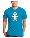 Cute Mummy Halloween Adult Dark V-Neck T-Shirt-TooLoud-Turquoise-Small-Davson Sales