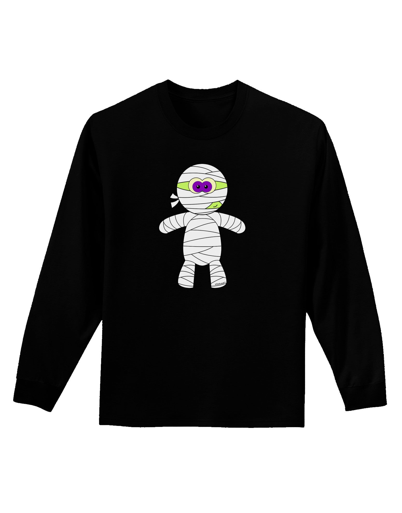Cute Mummy Halloween Adult Long Sleeve Dark T-Shirt-TooLoud-Black-Small-Davson Sales