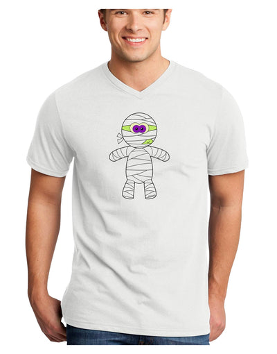 Cute Mummy Halloween Adult V-Neck T-shirt-Mens V-Neck T-Shirt-TooLoud-White-Small-Davson Sales