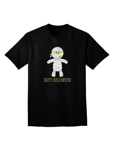 Cute Mummy Happy Halloween Adult Dark V-Neck T-Shirt-TooLoud-Black-Small-Davson Sales