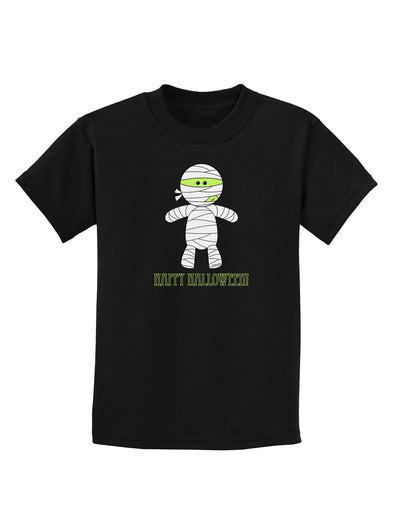 Cute Mummy Happy Halloween Childrens Dark T-Shirt-Childrens T-Shirt-TooLoud-Black-X-Small-Davson Sales