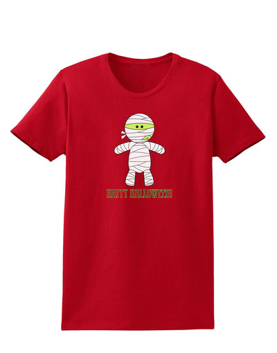 Cute Mummy Happy Halloween Womens Dark T-Shirt-TooLoud-Red-X-Small-Davson Sales