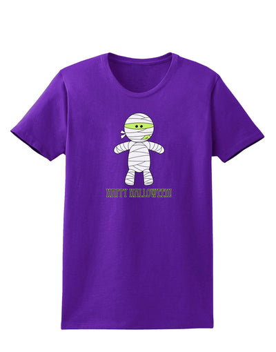 Cute Mummy Happy Halloween Womens Dark T-Shirt-TooLoud-Purple-X-Small-Davson Sales