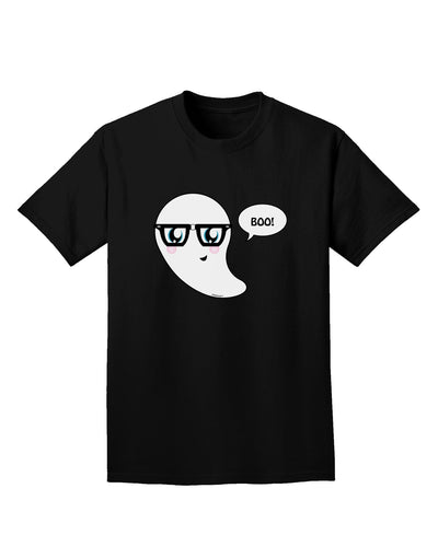 Cute Nerd Ghost Boo Halloween Adult Dark T-Shirt-Mens T-Shirt-TooLoud-Black-Small-Davson Sales