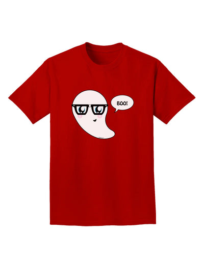 Cute Nerd Ghost Boo Halloween Adult Dark T-Shirt-Mens T-Shirt-TooLoud-Red-Small-Davson Sales