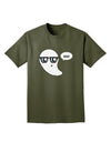 Cute Nerd Ghost Boo Halloween Adult Dark T-Shirt-Mens T-Shirt-TooLoud-Military-Green-Small-Davson Sales