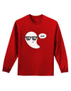 Cute Nerd Ghost Boo Halloween Adult Long Sleeve Dark T-Shirt-TooLoud-Red-Small-Davson Sales