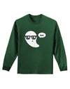 Cute Nerd Ghost Boo Halloween Adult Long Sleeve Dark T-Shirt-TooLoud-Dark-Green-Small-Davson Sales