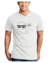 Cute Nerd Ghost Boo Halloween Adult V-Neck T-shirt-Mens V-Neck T-Shirt-TooLoud-White-Small-Davson Sales