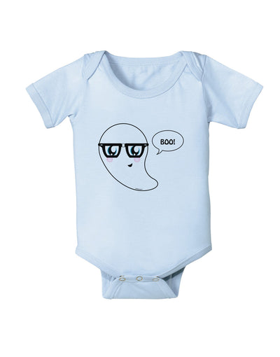 Cute Nerd Ghost Boo Halloween Baby Romper Bodysuit-Baby Romper-TooLoud-Light-Blue-06-Months-Davson Sales