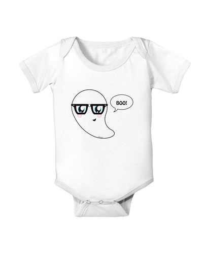 Cute Nerd Ghost Boo Halloween Baby Romper Bodysuit-Baby Romper-TooLoud-White-06-Months-Davson Sales