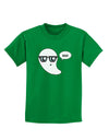 Cute Nerd Ghost Boo Halloween Childrens Dark T-Shirt-Childrens T-Shirt-TooLoud-Kelly-Green-X-Small-Davson Sales