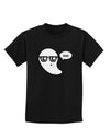 Cute Nerd Ghost Boo Halloween Childrens Dark T-Shirt-Childrens T-Shirt-TooLoud-Black-X-Small-Davson Sales