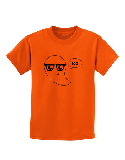 Cute Nerd Ghost Boo Halloween Childrens T-Shirt-Childrens T-Shirt-TooLoud-Orange-X-Small-Davson Sales