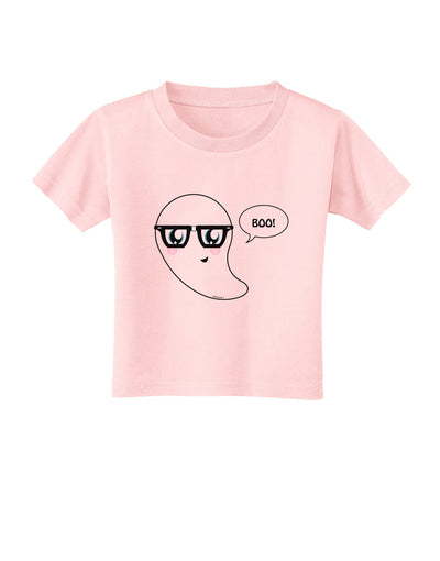 Cute Nerd Ghost Boo Halloween Toddler T-Shirt-Toddler T-Shirt-TooLoud-Light-Pink-2T-Davson Sales