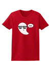 Cute Nerd Ghost Boo Halloween Womens Dark T-Shirt-TooLoud-Red-X-Small-Davson Sales