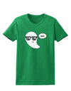 Cute Nerd Ghost Boo Halloween Womens Dark T-Shirt-TooLoud-Kelly-Green-X-Small-Davson Sales