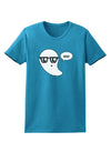 Cute Nerd Ghost Boo Halloween Womens Dark T-Shirt-TooLoud-Turquoise-X-Small-Davson Sales