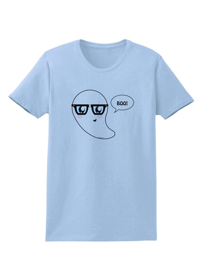 Cute Nerd Ghost Boo Halloween Womens T-Shirt-Womens T-Shirt-TooLoud-Light-Blue-X-Small-Davson Sales