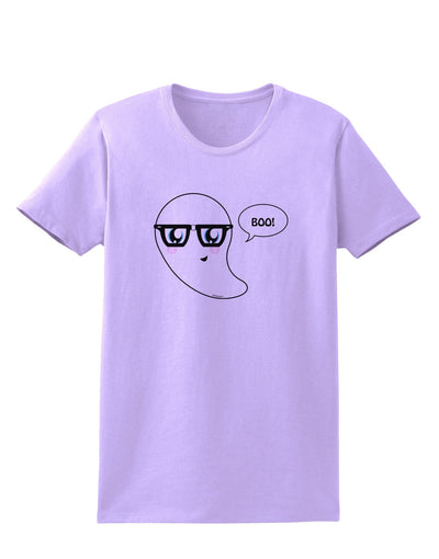 Cute Nerd Ghost Boo Halloween Womens T-Shirt-Womens T-Shirt-TooLoud-Lavender-X-Small-Davson Sales