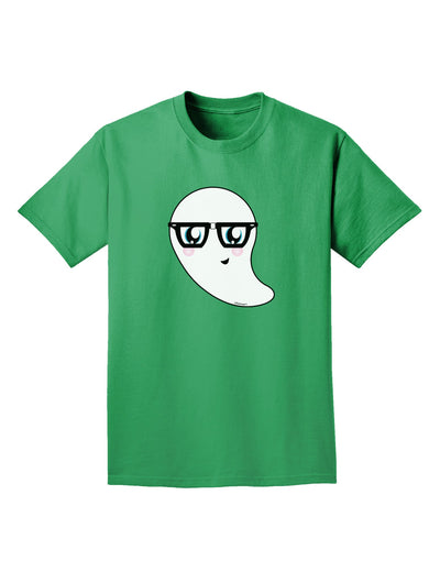 Cute Nerd Ghost Halloween Adult Dark T-Shirt-Mens T-Shirt-TooLoud-Kelly-Green-Small-Davson Sales