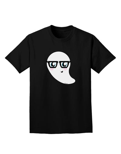 Cute Nerd Ghost Halloween Adult Dark T-Shirt-Mens T-Shirt-TooLoud-Black-Small-Davson Sales