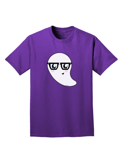 Cute Nerd Ghost Halloween Adult Dark T-Shirt-Mens T-Shirt-TooLoud-Purple-Small-Davson Sales