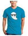 Cute Nerd Ghost Halloween Adult Dark V-Neck T-Shirt-TooLoud-Turquoise-Small-Davson Sales