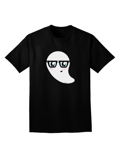 Cute Nerd Ghost Halloween Adult Dark V-Neck T-Shirt-TooLoud-Black-Small-Davson Sales