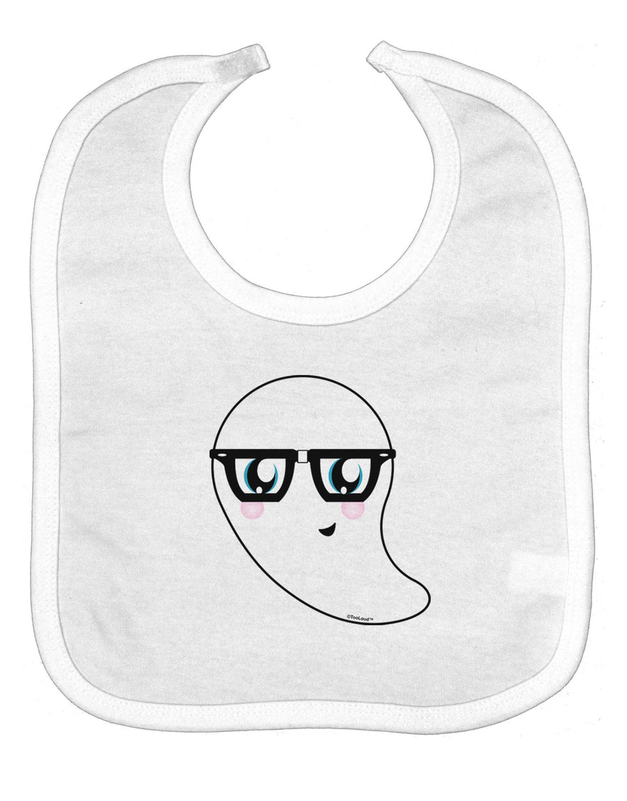 Cute Nerd Ghost Halloween Baby Bib