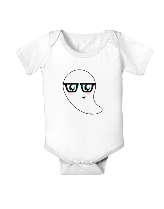 Cute Nerd Ghost Halloween Baby Romper Bodysuit-Baby Romper-TooLoud-White-06-Months-Davson Sales
