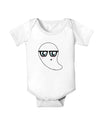 Cute Nerd Ghost Halloween Baby Romper Bodysuit-Baby Romper-TooLoud-White-06-Months-Davson Sales