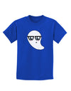 Cute Nerd Ghost Halloween Childrens Dark T-Shirt-Childrens T-Shirt-TooLoud-Royal-Blue-X-Small-Davson Sales