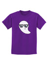 Cute Nerd Ghost Halloween Childrens Dark T-Shirt-Childrens T-Shirt-TooLoud-Purple-X-Small-Davson Sales