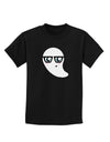 Cute Nerd Ghost Halloween Childrens Dark T-Shirt-Childrens T-Shirt-TooLoud-Black-X-Small-Davson Sales