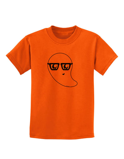 Cute Nerd Ghost Halloween Childrens T-Shirt-Childrens T-Shirt-TooLoud-Orange-X-Small-Davson Sales