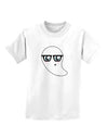 Cute Nerd Ghost Halloween Childrens T-Shirt-Childrens T-Shirt-TooLoud-White-X-Small-Davson Sales