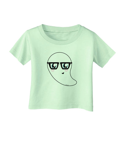 Cute Nerd Ghost Halloween Infant T-Shirt-Infant T-Shirt-TooLoud-Light-Green-06-Months-Davson Sales