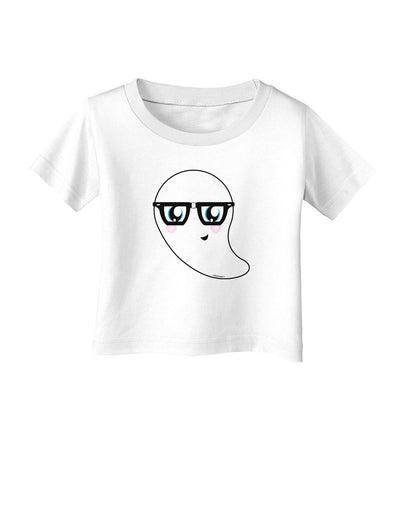 Cute Nerd Ghost Halloween Infant T-Shirt-Infant T-Shirt-TooLoud-White-06-Months-Davson Sales